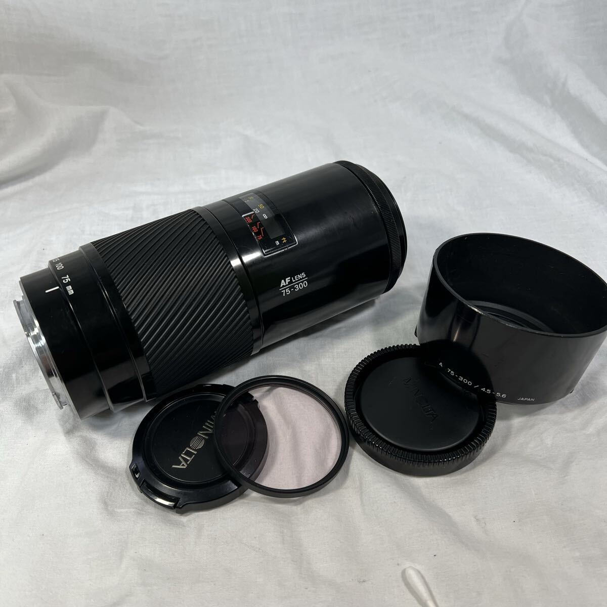 ミノルタ AF 初期 高級レンズ 75-300mm F4.5-5.6 フード付