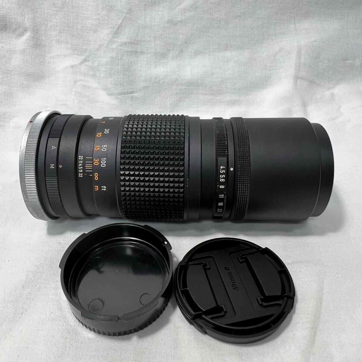 美品 CANON キャノン FL 200mm F4.5 フード内蔵 FD マウント