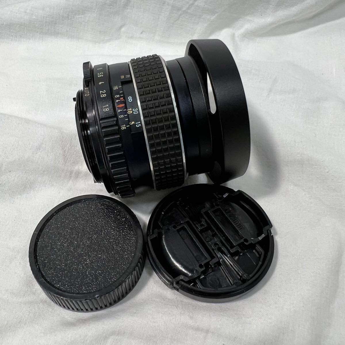 M42 SMC TAKUMAR 55mm F1.8 花形金属メタルフード付き