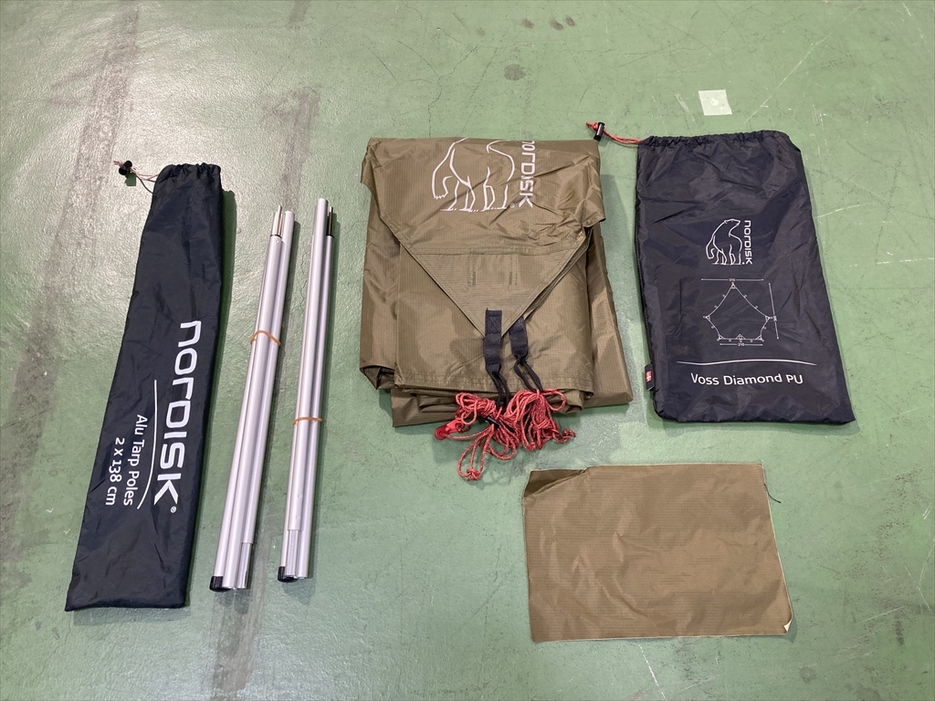 下松)Nordisk ノルディスク タープ Voss Diamond PU Tarp ヴォスダイアモンド 138cm タープポール付き ◆★K260318R02A PC18A