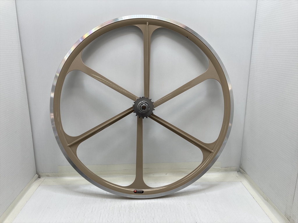 下松)FUN ファン ライダーズカフェ ピスト クローバーリム リアホイール 固定/フリーコグ 700c ベージュ系 ◆★B260322R03B PC22A
