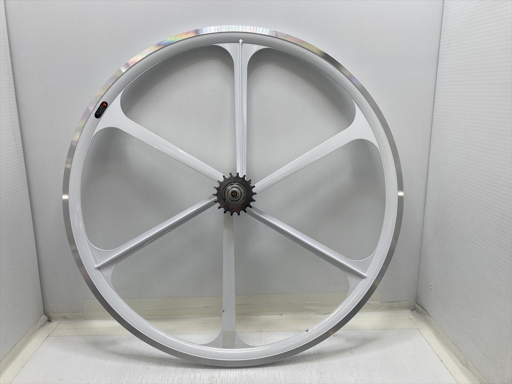 下松)FUN ファン ライダーズカフェ ピスト クローバーリム リアホイール 固定/フリーコグ 700c ホワイト系 ◆★B260322R04B PC22A