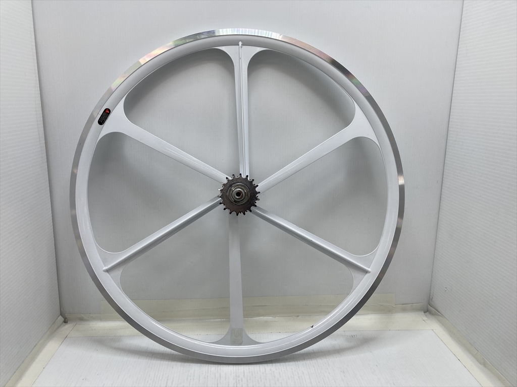 下松)FUN ファン ライダーズカフェ ピスト クローバーリム リアホイール 固定/フリーコグ 700c ホワイト系 ◆★B260322R05B PC22A