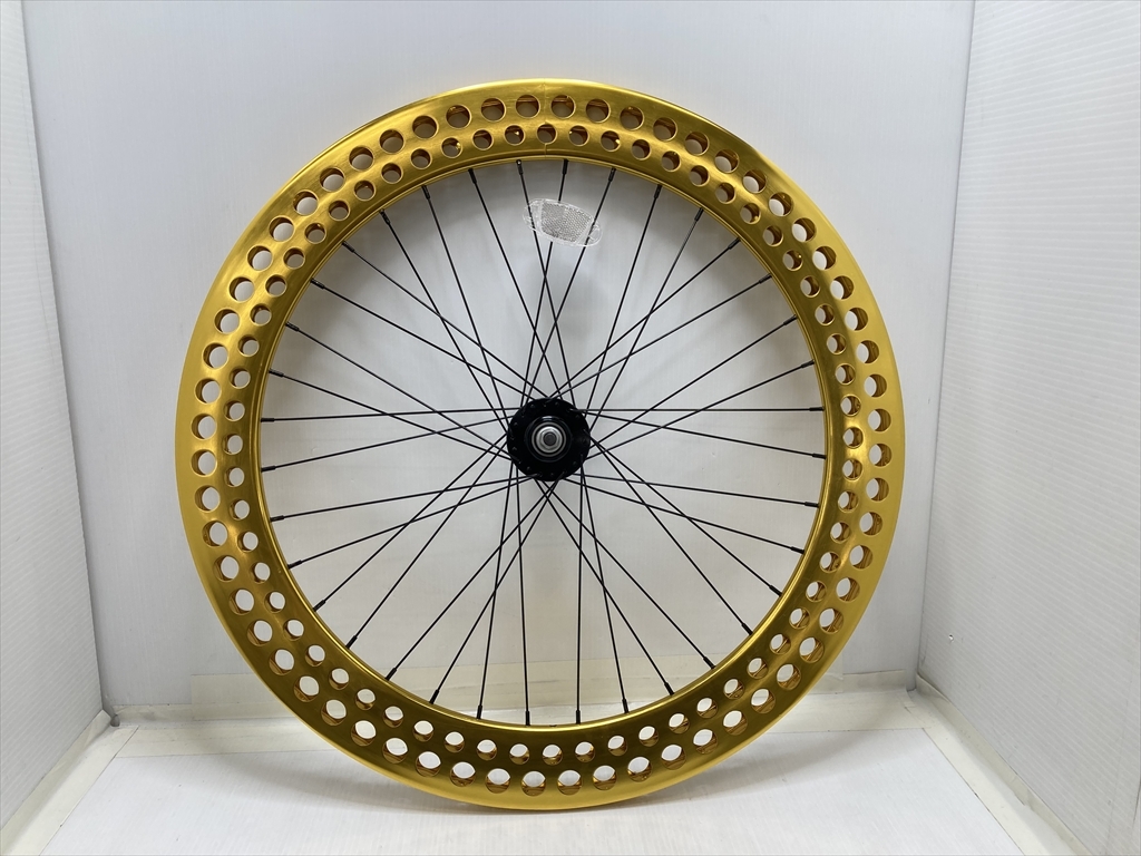下松)FUN ファン ライダーズカフェ ピスト ソーダリム フロントホイール ディープリム 700c 36H ゴールド系 ◆★B260324R03B PC24A