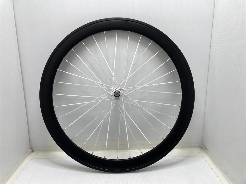 下松)FUN ファン ライダーズカフェ ピスト フロントホイール ブラック ホワイトスポーク 700c 32H ◆★B260324R07B PC24A