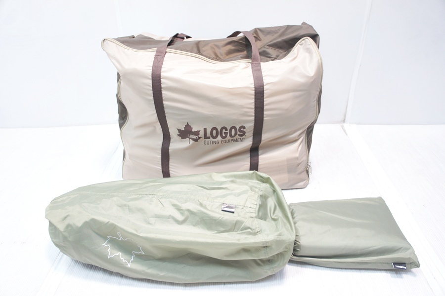 福岡)美品 LOGOS ロゴス Tradcanvas PANELドゥーブルXLセット?BJ 防水マット、グランドシート付 F260306j1 PC06C