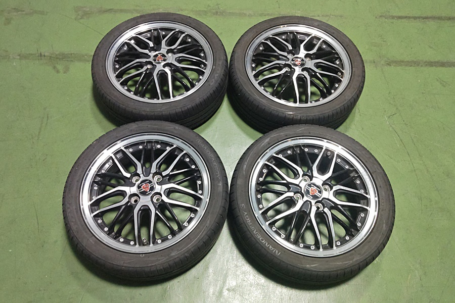 下松)AME STEINER 15インチ 4.5J+45 4H/100 TOYO 165/50R15 ホイール取りへ 4本セット ▲★C260308N01B PC08C