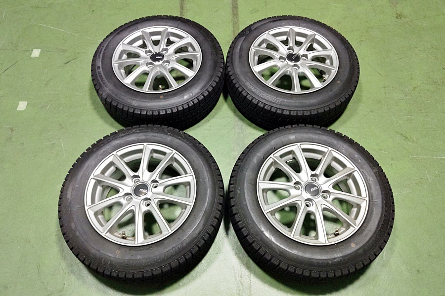 下松)PREO 14インチ 5.5J+45 4H/100 ブリヂストン アイスパートナー 2024年製 165/70R14 4本セット ▲★C260202N07B PB02C