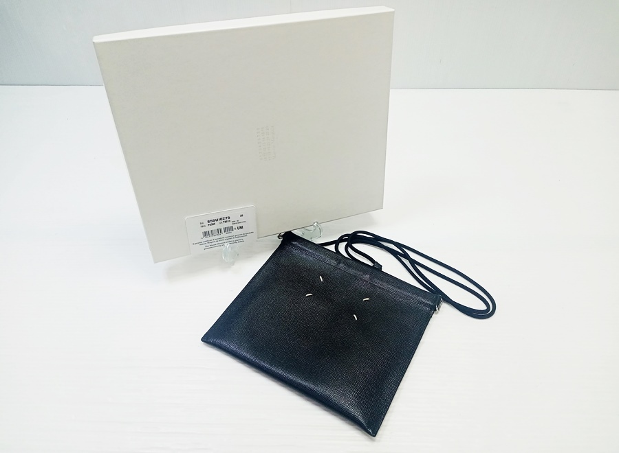 下松)Maison Margiela メゾン マルジェラ 4ステッチ レザー ショルダーバッグ S55UI0275ブラック ◆N2603063 PC17A