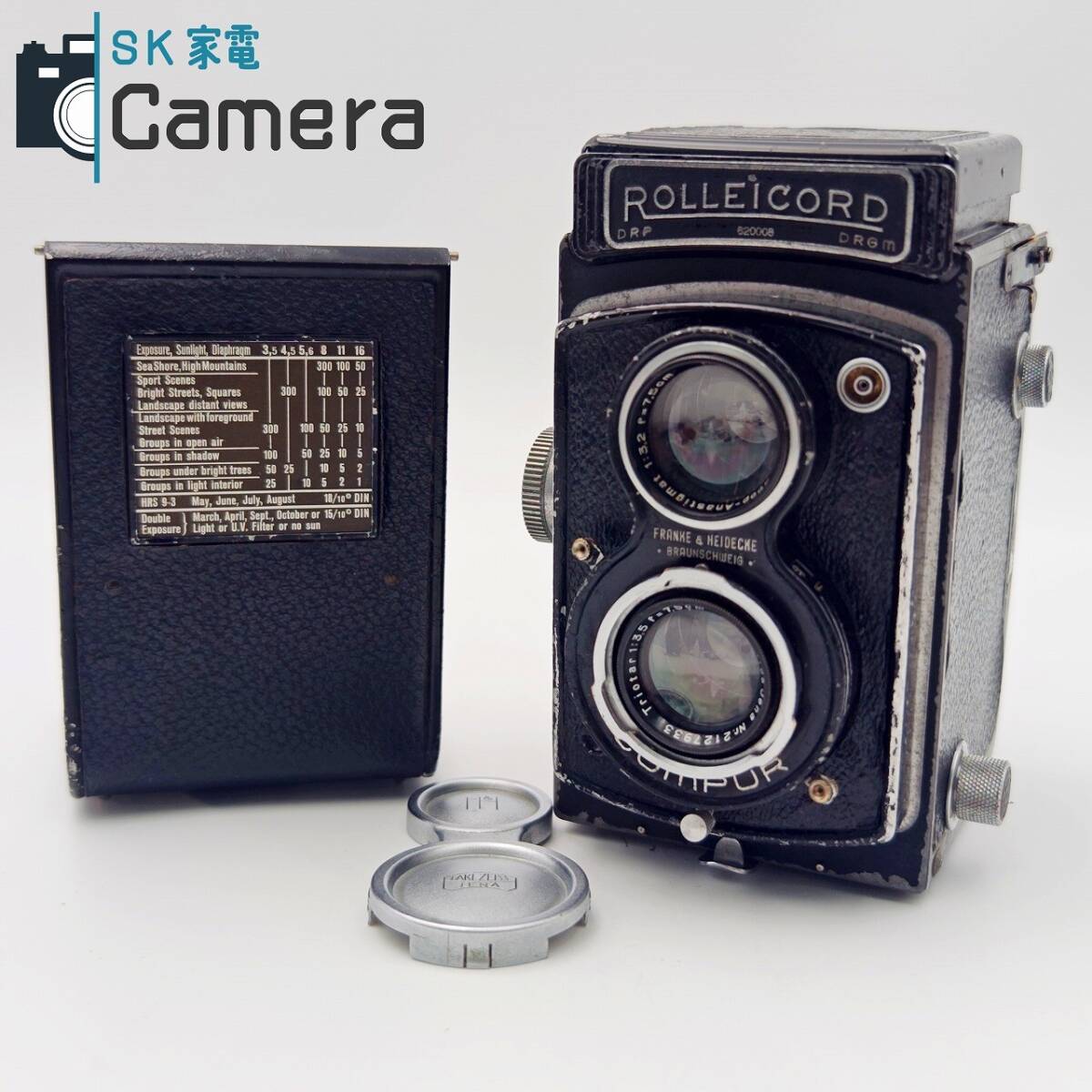 【中古】 ROLLEICORD II 型 Carl Zeiss Jena Triotar 7.5ｃｍ F3.5 ROLLEIKIN プレート付 ローライコード