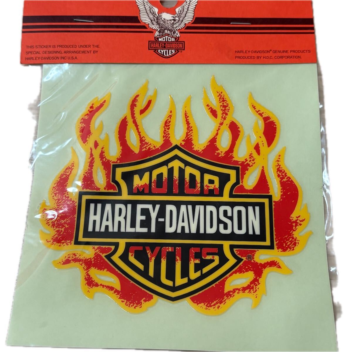 ビンテージ Harley-Davidson ファイヤーパターン 90s 00s デカール USA ハーレーダビッドソン ステッカー ロゴ バーアンドシールド 防水