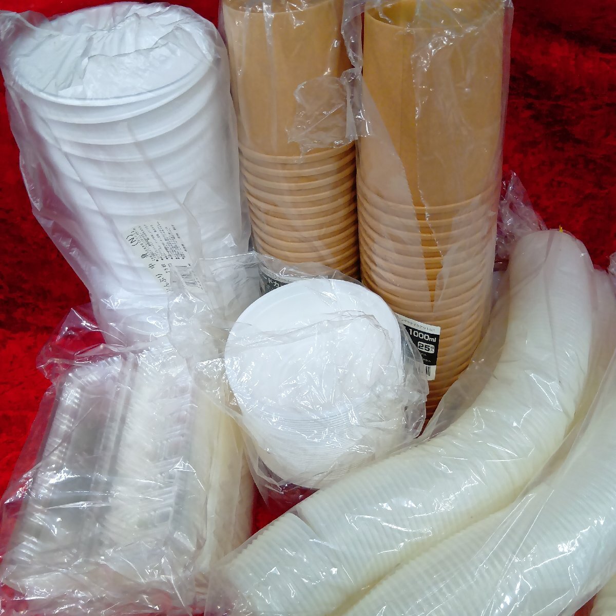 03-11-A33 ★BR【送料無料】フードパック 業務用 使い捨て容器 飲食店店舗用品 惣菜容器 持ち帰り容器 使い捨て食器 多数セット 未使用品