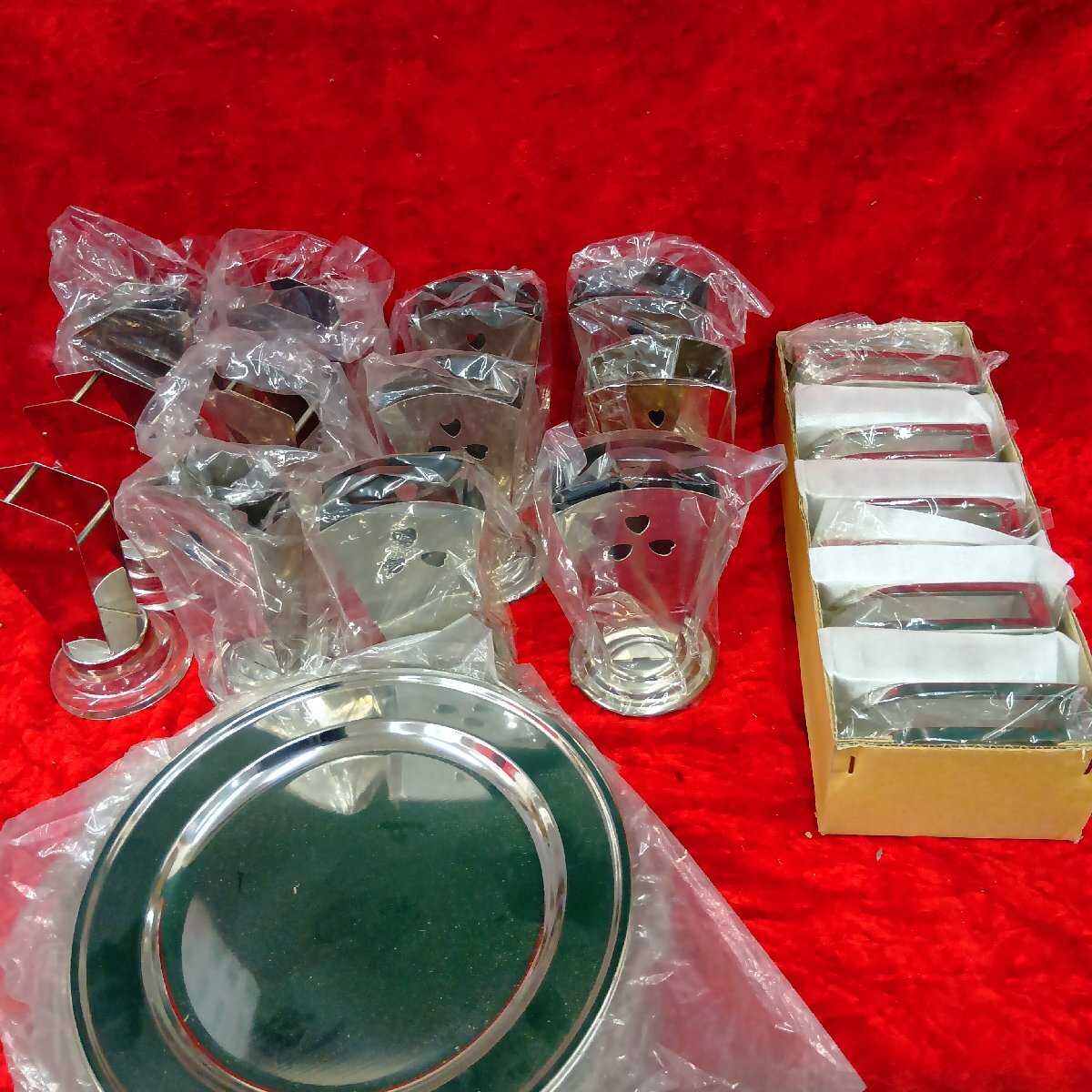 03-20-A59 ●BR【送料無料】テーブルウエア お盆 ステンレス製 ナフキン立て など 飲食店店舗用品 未使用品