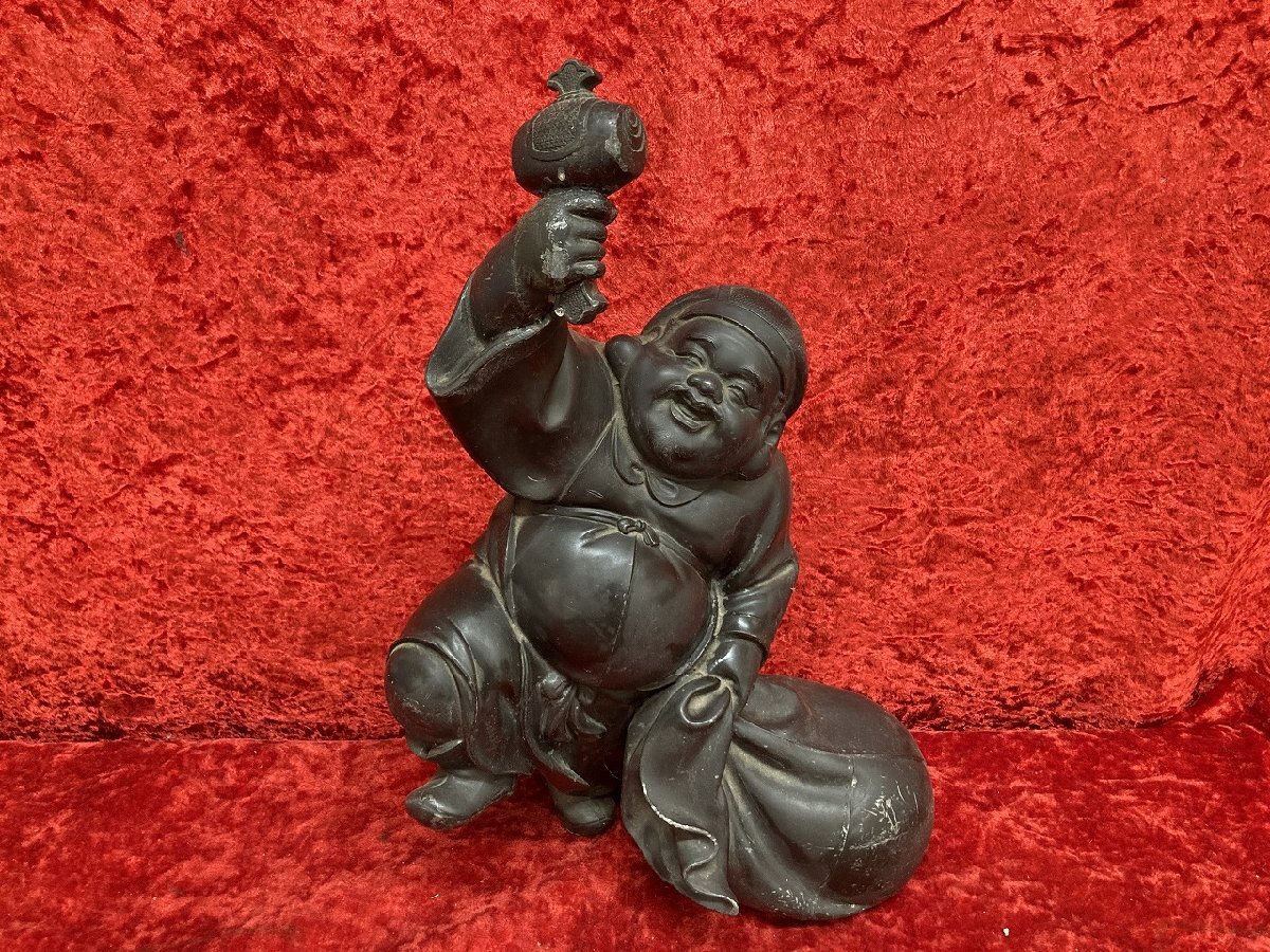 03-17-504 ● W【送料無料】大黒天 像 置物 オブジェ 大黒 様 さん 七福神 オブジェ コレクション 縁起物 インテリア 財福 開運 中古品