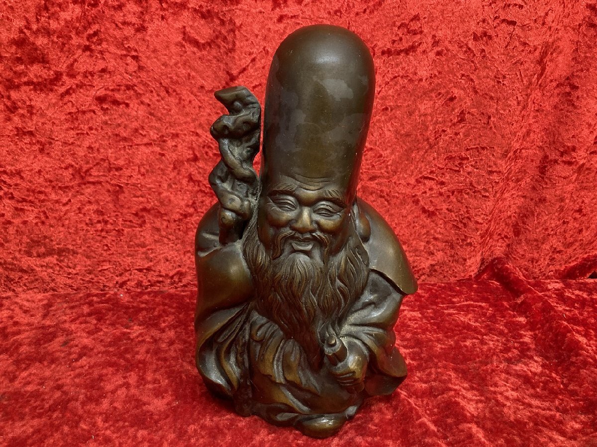 03-17-507 ● W【送料無料】大黒天 像 置物 オブジェ 福禄寿 七福神 オブジェ コレクション 縁起物 インテリア 財福 開運 中古品