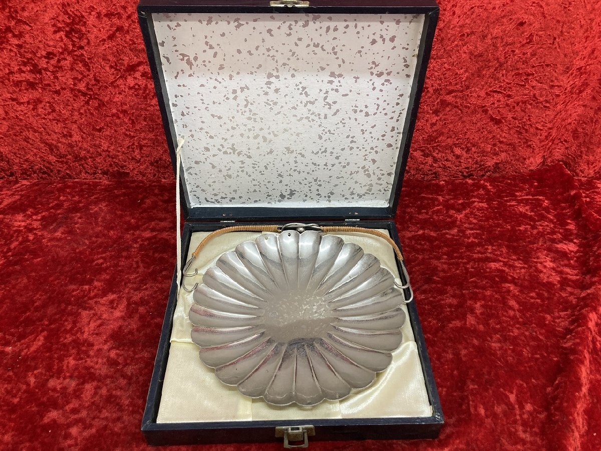 03-17-523 ●W【送料無料】アンティーク レトロ シルバー 取っ手付き 菓子器 中古品
