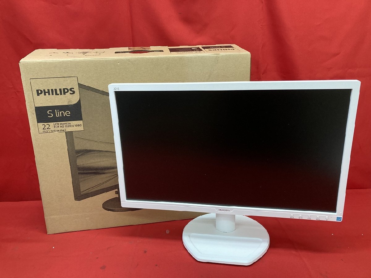 03-19-404 ★BR【送料無料】家電 PC ディスプレイ モニター PHILIPS フルHD 221S8L 21.5インチ 2022年製 通電確認済 中古品