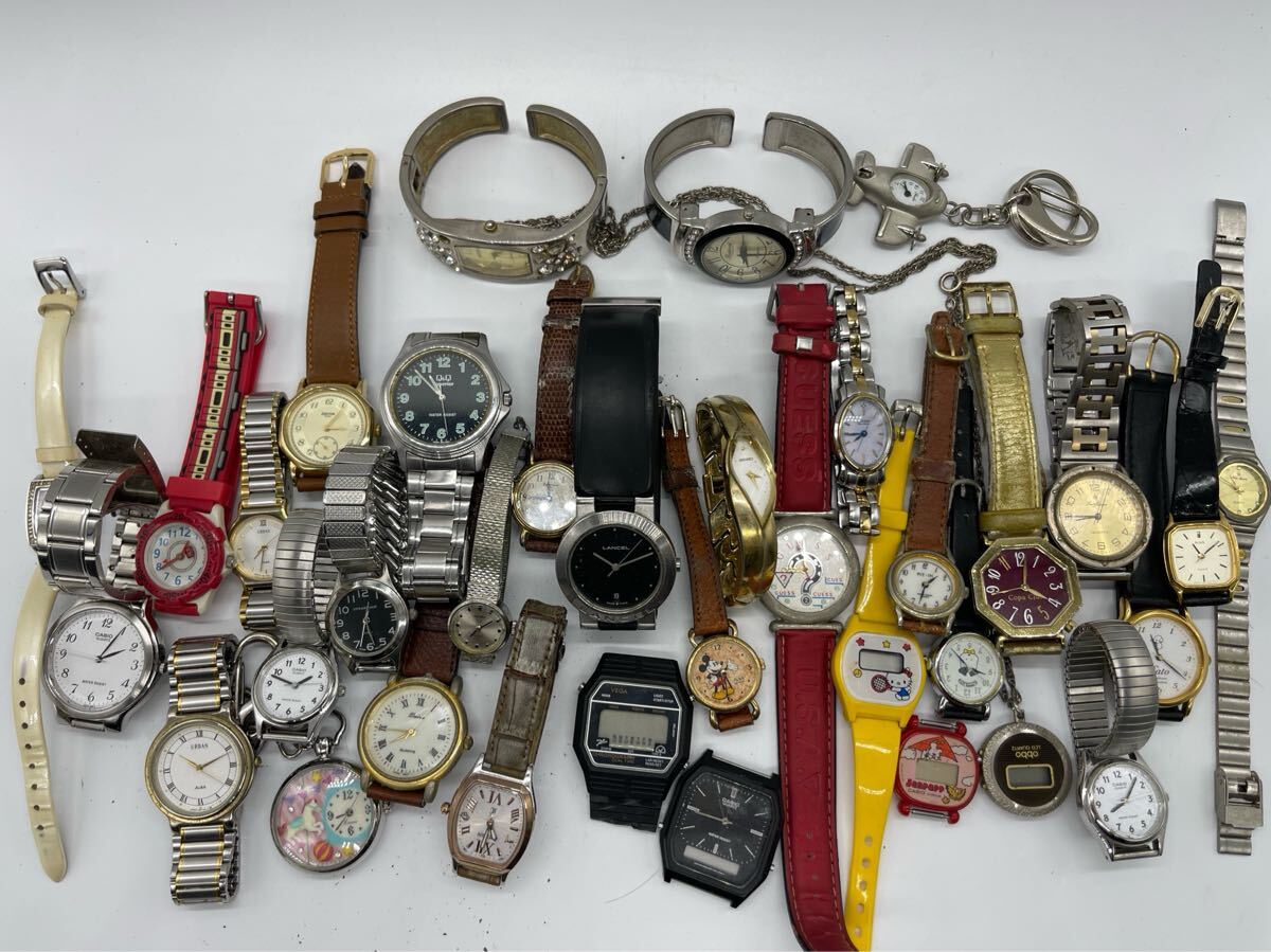 1円スタート 約36本 まとめ売り SEIKO ALBA CASIO GUESS LANCEL 他 腕時計 レディース メンズ 稼働あり含む ジャンク