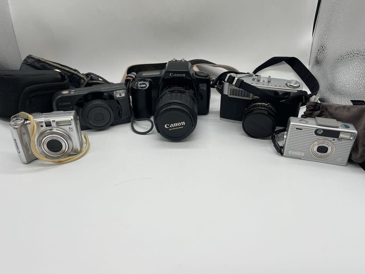 【1円スタート】Canon・Konica カメラ まとめ5台セット EOS1000QD/Autoboy/PowerShot 他 未確認 希少 現状品