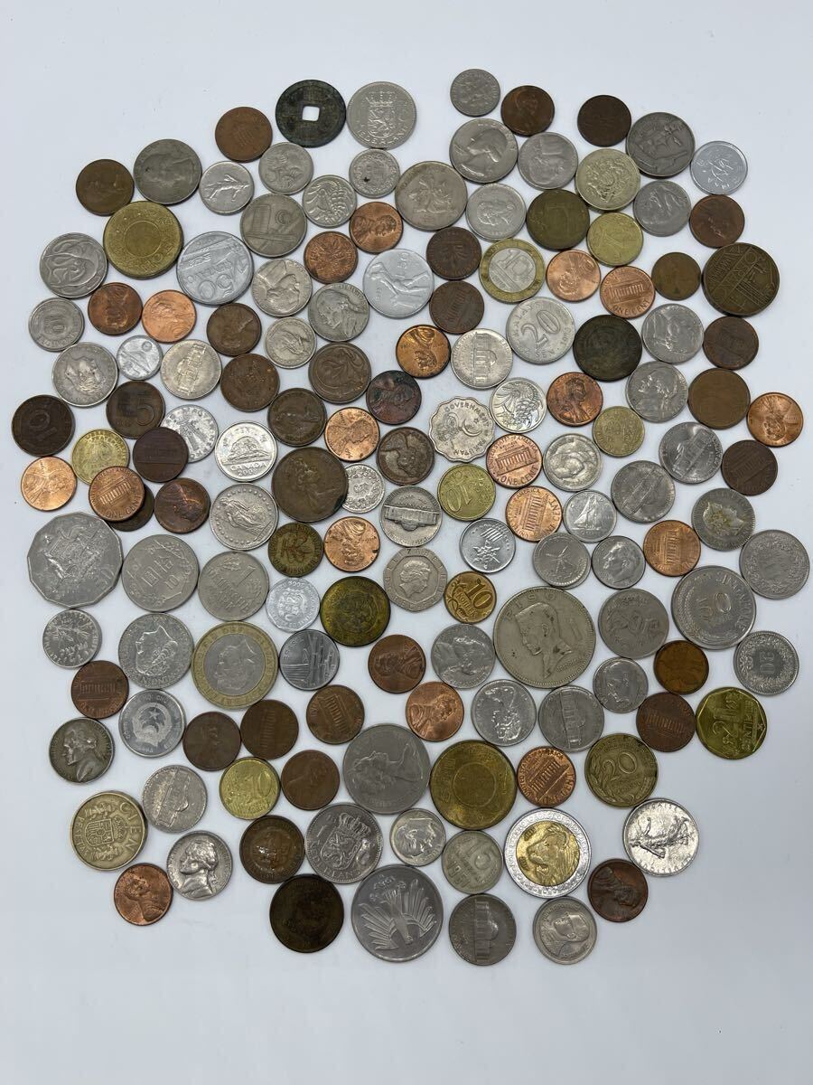 外国コイン大量まとめ 約640g 古銭 海外硬貨 銀貨含む可能性あり 1円スタート コレクション放出 世界のコイン ヨーロッパ アメリカ 大量