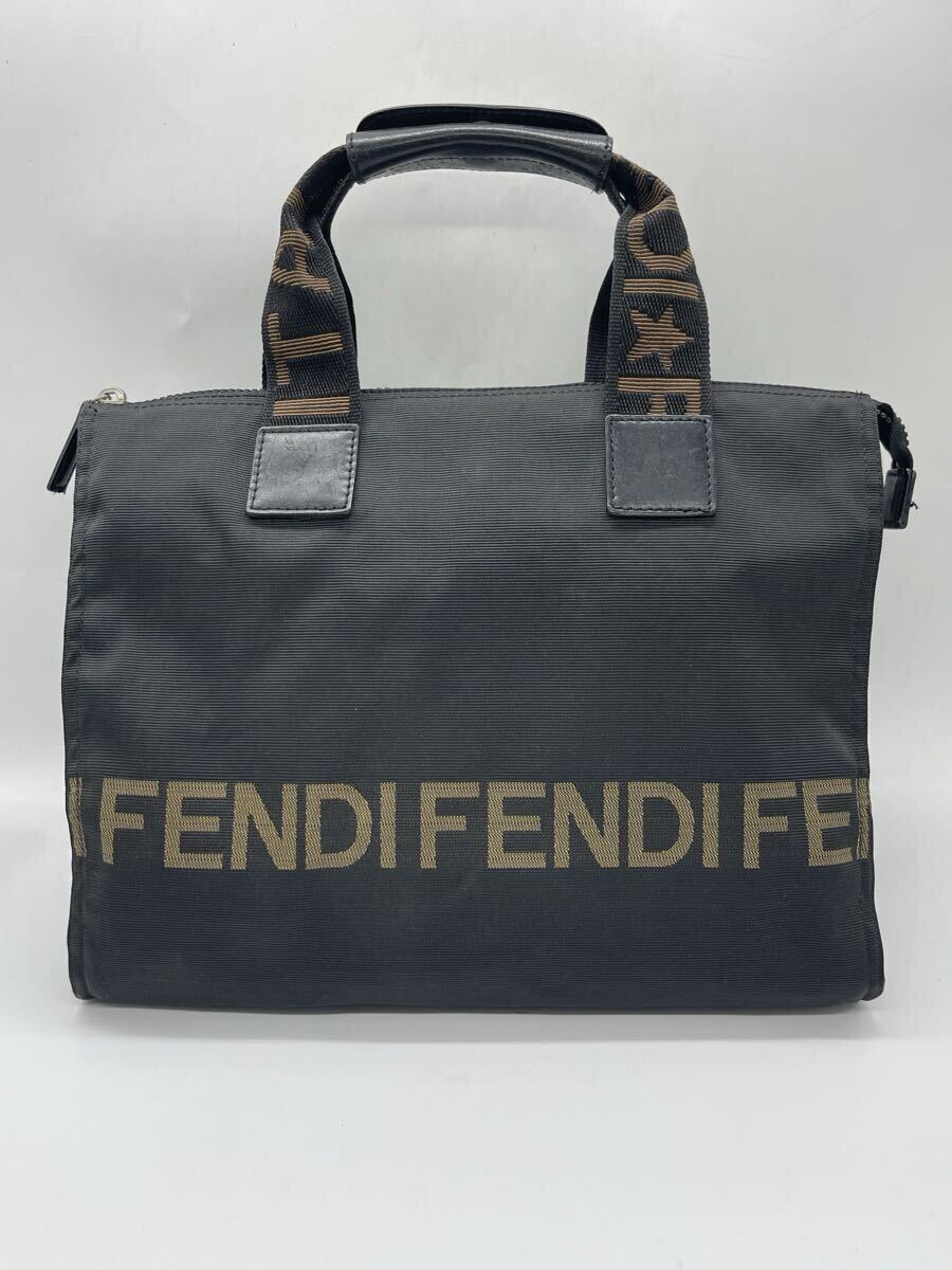 FENDI フェンディ ハンドバッグ ナイロン ズッカ柄 ロゴ トートバッグ ヴィンテージ イタリア製 希少 1円スタート