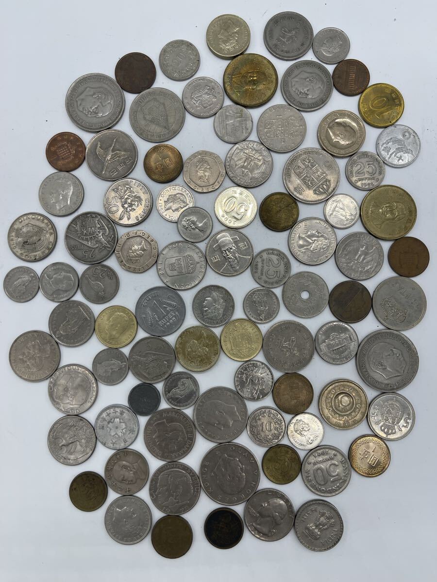 1円スタート 外国コインまとめ 約450g 銀貨含むか不明 詳細未確認