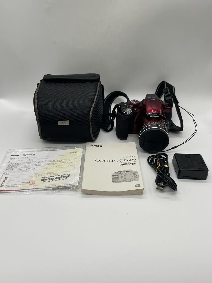 Nikon COOLPIX P600 レッド デジタルカメラ 60倍ズーム 動作未確認 1円スタート 現状品