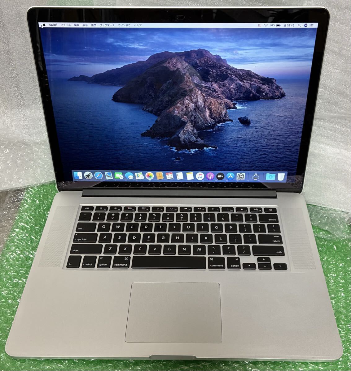 Apple MacBook Pro A1389（Retina 15インチ）Intel Core i7 2.6GHz（クアッドコア) メモリ：16GB DDR3 1600MHz ストレージ：SSD 512GB