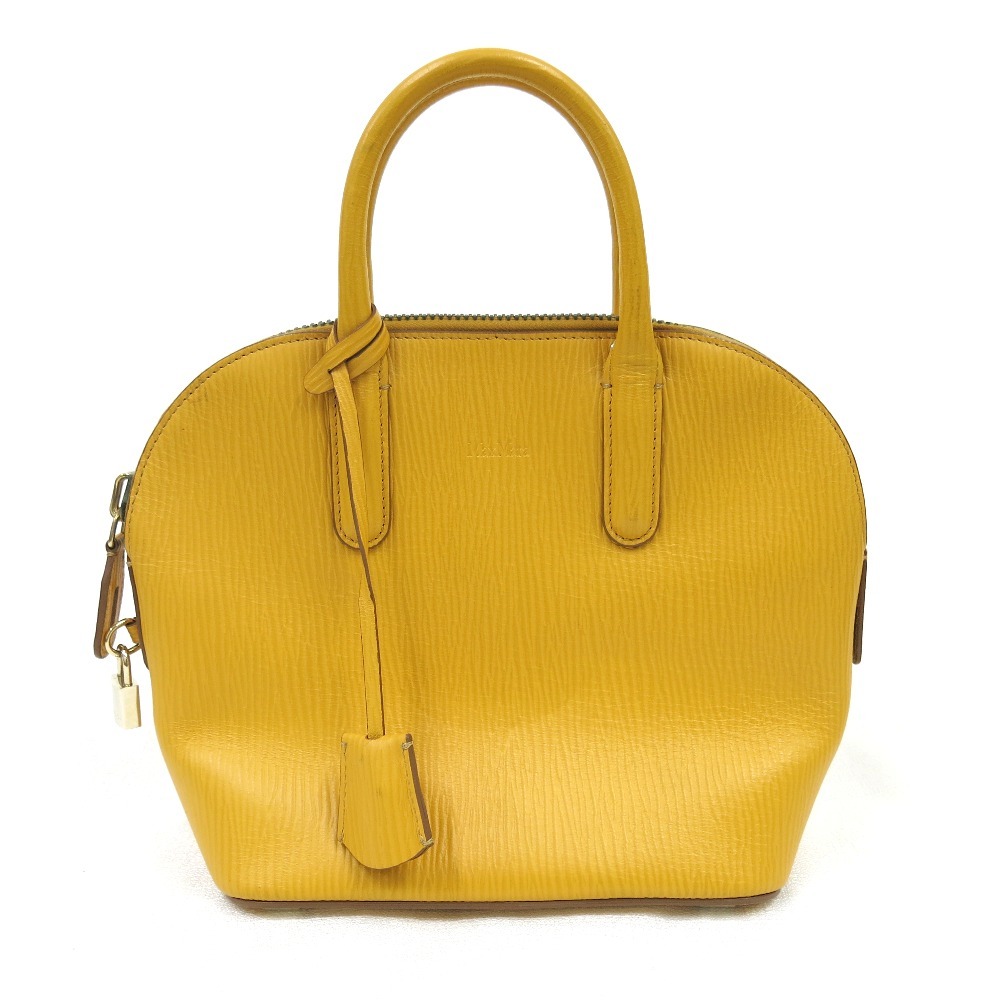 Hn484451 ハンドバッグ マックスマーラ　バッグ　レザー　#イエロー　 中古