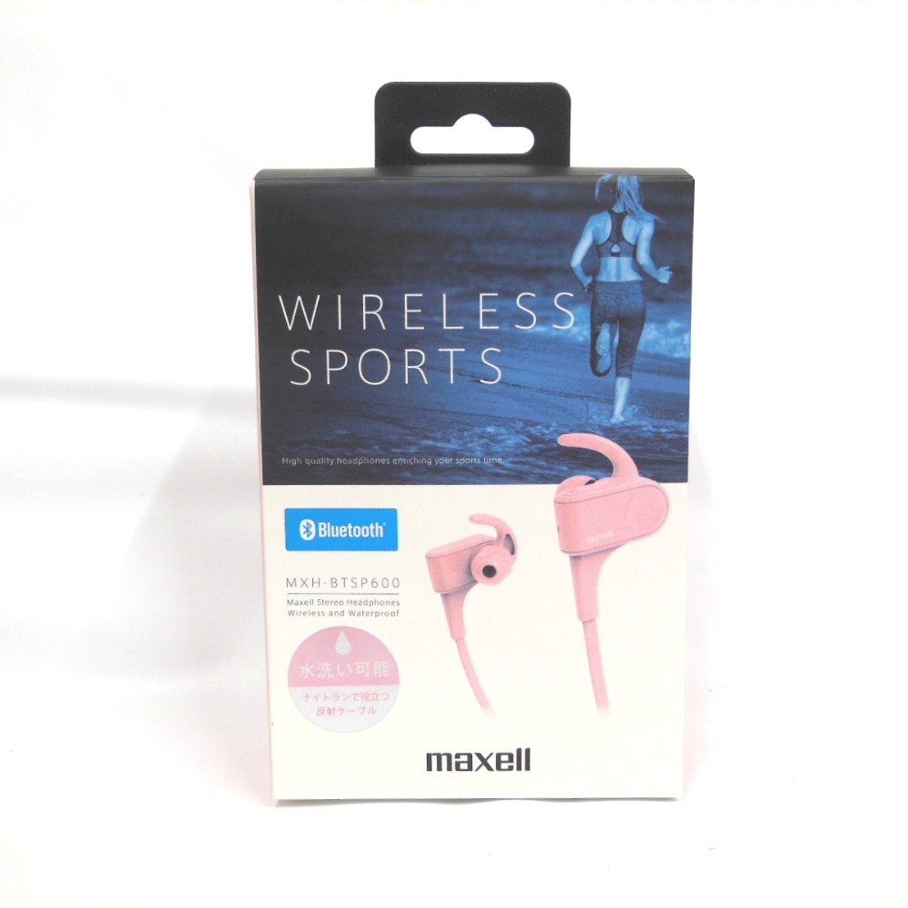 NA4149221 マクセル イヤホン Bluetooth対応 スポーツ用 ワイヤレス カナル型 ヘッドホン MXH-BTSP600 ライトピンク maxell 未使用