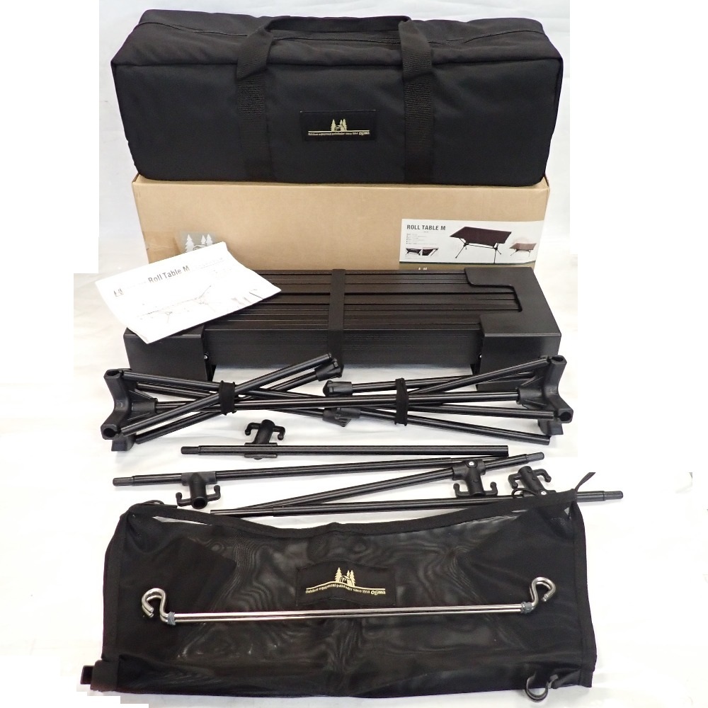 Th683611 ogawa ロールテーブルM 1914ー90 ブラック オガワ キャンプ用品 超美品・中古