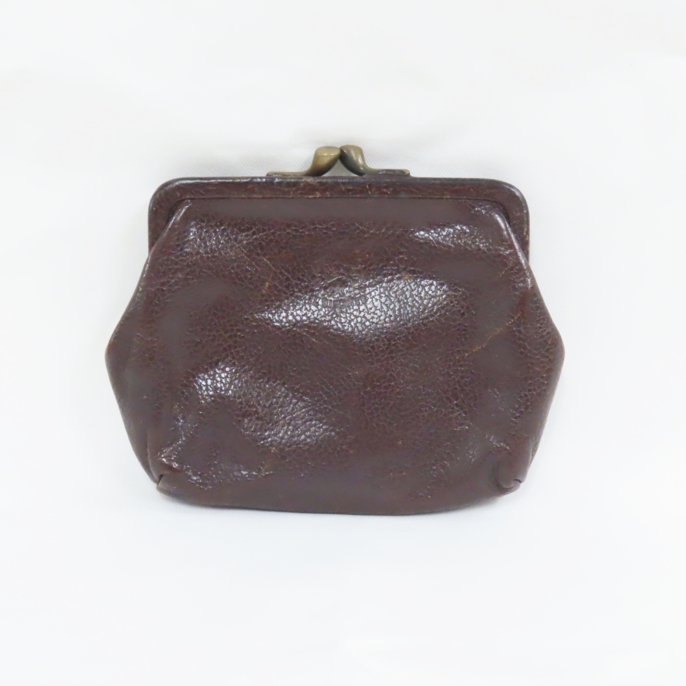 Ts8062926 イルビゾンテ がま口財布 レザー こげ茶系 IL BISONTE 中古