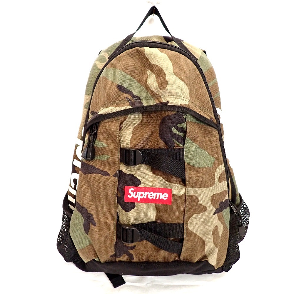 Th677451 シュプリーム リュック・デイパック 14SS Backpack BOX LOGO バックパック ボックスロゴ カモフラ Supreme 中古