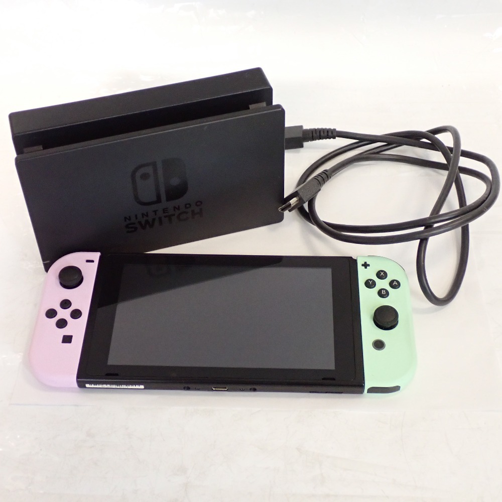 Th1009631 任天堂 Nintendo Switch ニンテンドー スイッチ HAC-001(-01) パステルパープル / パステルグリーン ゲーム機 中古