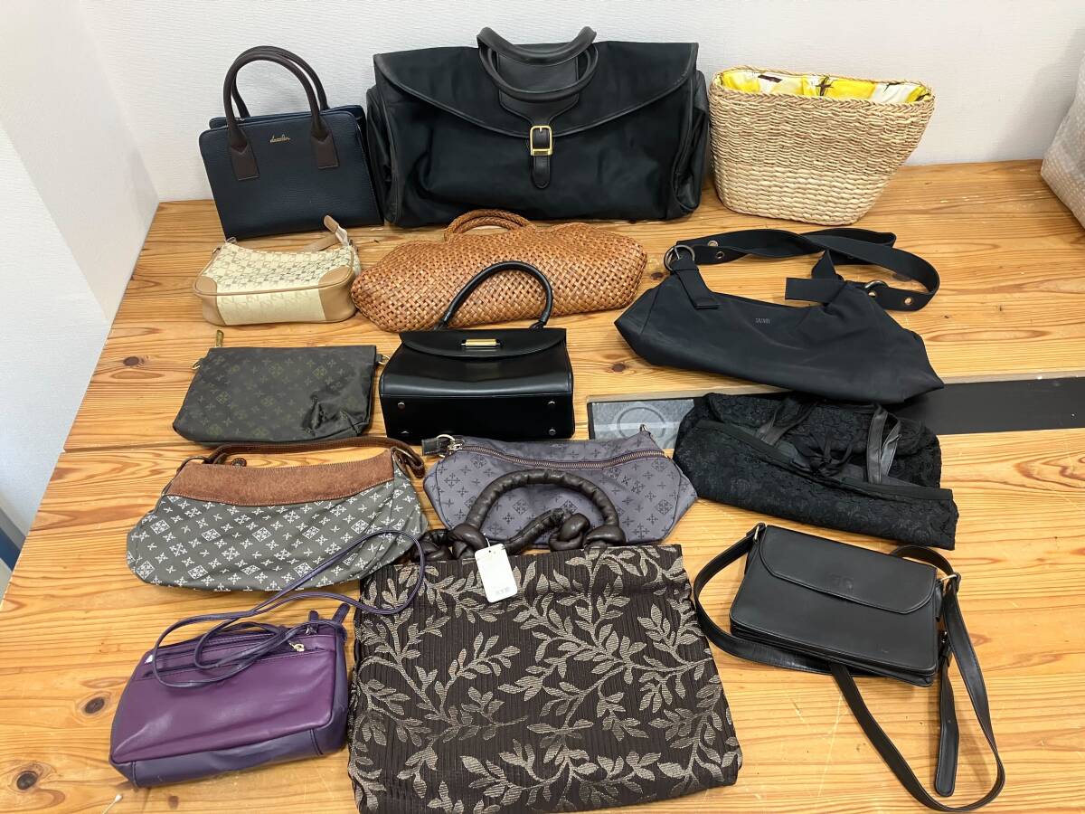 S33-27【鴇】☆1円スタート☆ ファッション雑貨 ノーブランドバッグ財布 14点 120サイズ レディース メンズ ハンドバッグ ショルダーバッグ