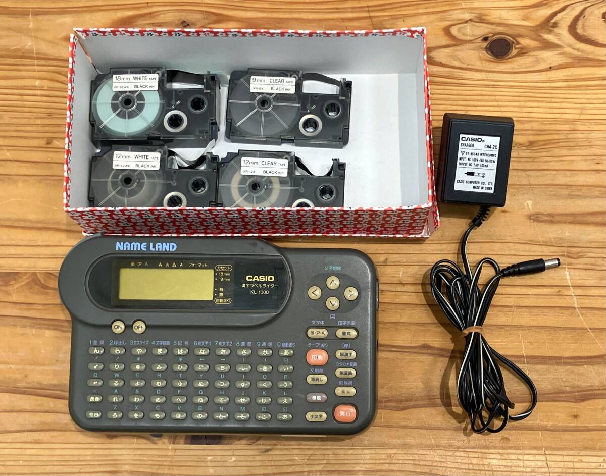 5-21【八】☆1円スタート☆CASIO カシオ NAME LAND ネームランド 漢字ラベルライター KL-1000 カートリッジ付 ジャンク扱い