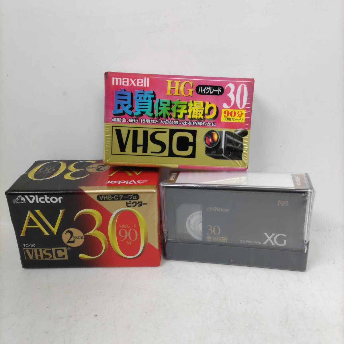 ◎未使用/保管品◎VHC-Cテープ 4本まとめて VICTOR AV30(TC-30)x2/HG30(TC-30HG)/SVHS-C XG30 即発送 