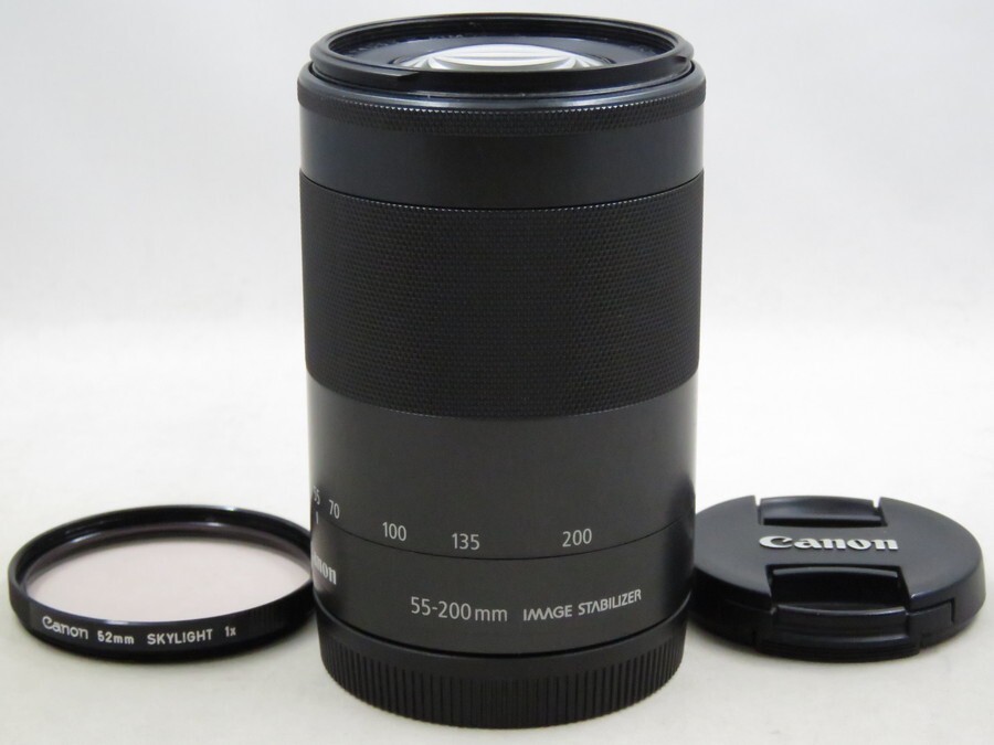 [23351Z1]★ほぼ新品級★CANON EF-M 55-200mm F4.5-6.3 IS STM フィルター付き
