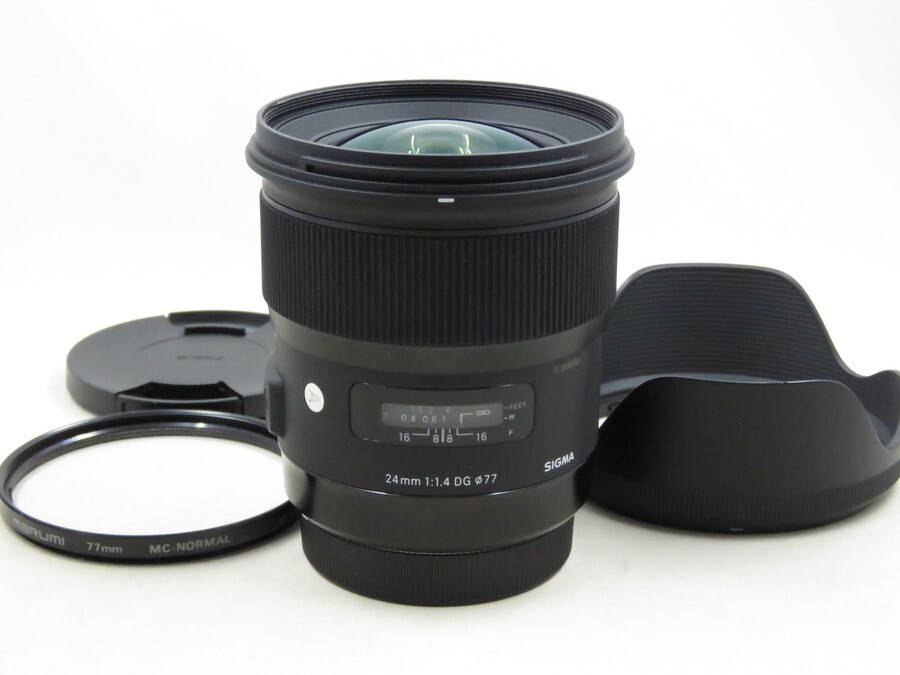 [23360Y4]★新品級美観★SIGMA 24mm F1.4 DG Art Canon フィルター・フード付き