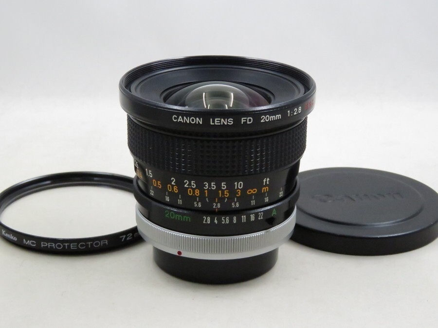 [23362Z1]★ほぼ新品級★CANON FD 20mm F2.8 S.S.C. フィルター付き