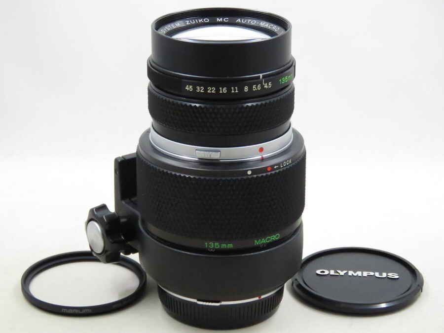 [23368V3]★超極上美品★OLYMPUS OM-SYSTEM ZUIKO MC AUTO-MACRO 135mm F4.5 フィルター付き + EXTENSION TUBE 135mm 80mm MACRO