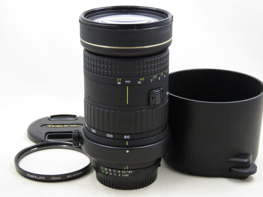 [23383Y4]★新品同様美観★TOKINA AT-X AF 80-400mm F4.5-5.6D Nikon フード・三脚座付き