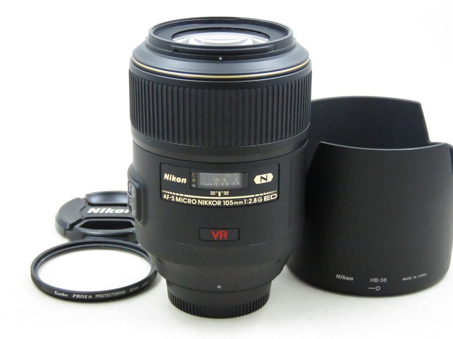 [23407Z5]★超極上美品★NIKON AF-S MICRO NIKKOR 105mm F2.8 G VR フィルター・フード付き
