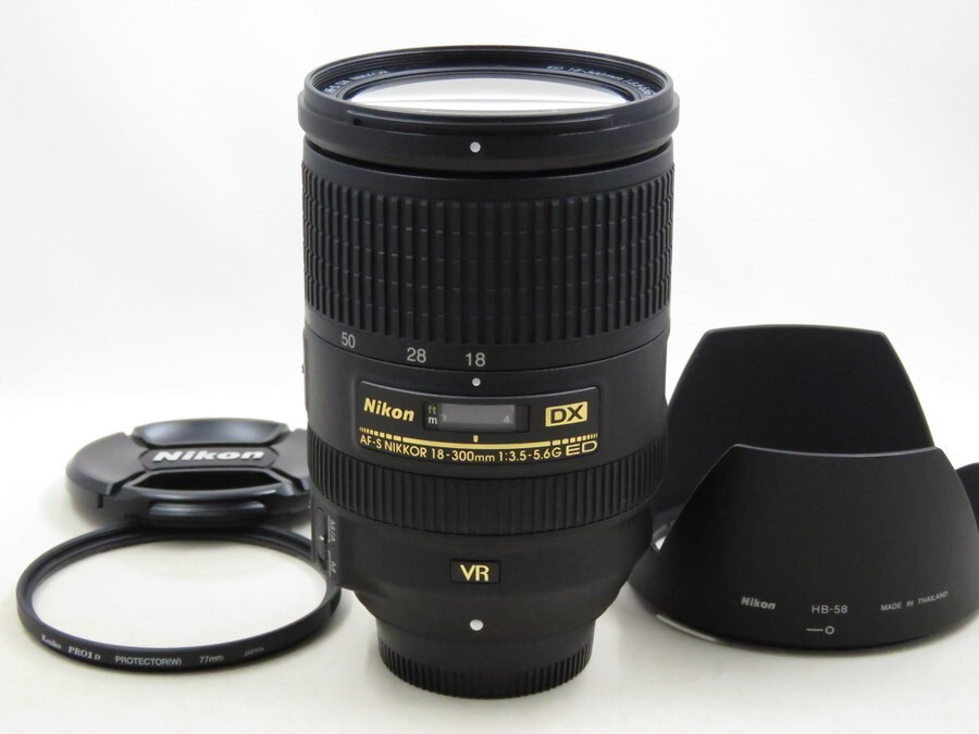 [23408Z4]★新品級★NIKON AF-S NIKKOR DX 18-300mm F3.5-5.6 G ED VR フィルター・フード付き