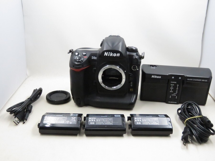 [23412S5]★極上美品★NIKON D3X ボディ チャージャーMH-22 純正EN-EL4a 2個付き