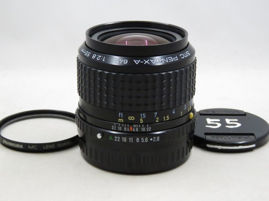 [23442Y1]★超極上美品★PENTAX SMC PENTAX-A 645 55mm F2.8 フィルター付き