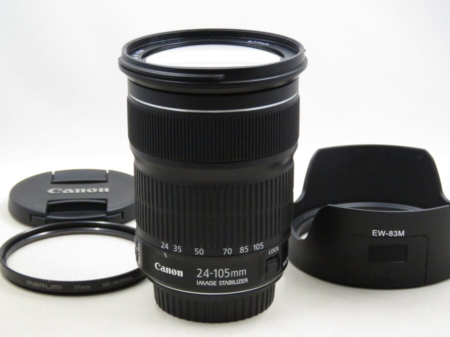 [23467Z4]★新品級美観★CANON EF 24-105mm F3.5-5.6 IS STM フィルター・フード付き