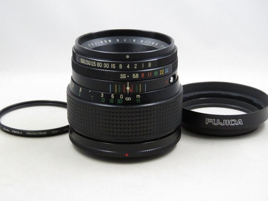 [23471Y4]★完動品★FUJI FUJINON S 100mm F3.5 フィルター・フード付き