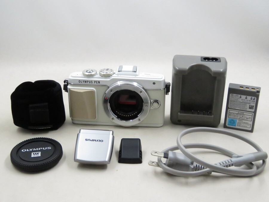 [23477T2]★極上美品★OLYMPUS PEN Lite E-PL7 ボディ ホワイト フラッシュ付き