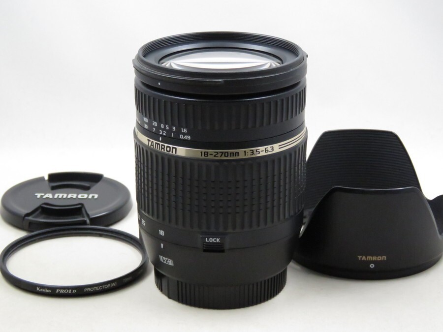 [23481Z2]★完動品★TAMRON AF 18-270mm F3.5-6.3 Di II VC Canon (B003) フード・フォルター付き